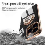 For iPhone 14 Pro Max Case Electroplating Luxury Kickstand Ring Holder Cover Cyan | iCoverLover Australia