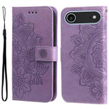 For iPhone Air Wallet Case - Protective Embossed Floral PU Leather Cover, Light Purple | iCoverLover Australia