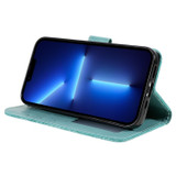 For iPhone 17 Pro Max Wallet Case - Elegant Lace Flower PU Leather Folio Cover, Green | iCoverLover Australia