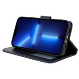 For iPhone 17 Pro Wallet Case - Elegant Lace Flower PU Leather Folio Cover, Dark Blue | iCoverLover Australia