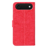 For iPhone Air Wallet Case - Elegant Lace Flower PU Leather Folio Cover, Red | iCoverLover Australia