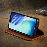 For iPhone Air Case, Fierre Shann Genuine Cowhide Leather Wallet Cover, Brown | iCoverLover Australia