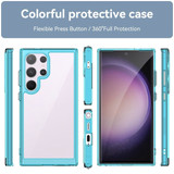 For Samsung Galaxy S24 Ultra Case - Durable Acrylic + TPU, Scratch-Resistant, Easy-Access, Clear Blue | iCoverLover Australia