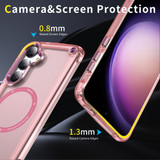 For Samsung Galaxy S24 Case - MagSafe compatible, Shock-Absorbent Protective Cover, Clear Pink | iCoverLover Australia