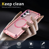 For Samsung Galaxy S24 Case - MagSafe compatible, Shock-Absorbent Protective Cover, Clear Pink | iCoverLover Australia