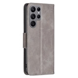 For Samsung Galaxy S24 Ultra Case - Lambskin Texture, Folio PU Leather Wallet Cover with Card Slots, Lanyard, Grey | iCoverLover Australia
