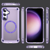 For Samsung Galaxy S24 Case - MagSafe compatible, Shock-Absorbent Protective Cover, Clear Purple | iCoverLover Australia