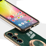 For Samsung Galaxy S24 Ultra Case Electroplating Ring Holder Cover Dark Green | iCoverLover Australia