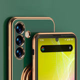 For Samsung Galaxy S24 Ultra Case Electroplating Ring Holder Cover Dark Green | iCoverLover Australia