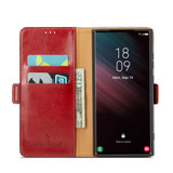 For Samsung Galaxy S24 Ultra Case Leather Flip Wallet Folio Cover Red | iCoverLover Australia