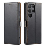 For Samsung Galaxy S23 Ultra Case Leather Flip Wallet Folio Cover Black | iCoverLover Australia
