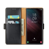 For Samsung Galaxy S23 Ultra Case Leather Flip Wallet Folio Cover Black | iCoverLover Australia