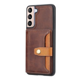For Samsung Galaxy S23 Case Leather Magnetic Clasp Card Slots Cover Brown | iCoverLover Australia