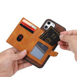 For Samsung Galaxy S23 Case Leather Magnetic Clasp Card Slots Cover Brown | iCoverLover Australia