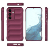 For Samsung Galaxy S24 Case - Wavy Shield, Durable TPU + Flannel Protective Cover, Wine Red | iCoverLover Australia