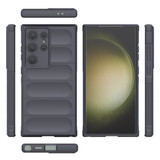 For Samsung Galaxy S24 Ultra Case - Wavy Shield, Durable TPU + Flannel Protective Cover, Dark Grey | iCoverLover Australia