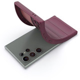 For Samsung Galaxy S24 Ultra Case - Wavy Shield, Durable TPU + Flannel Protective Cover, Dark Grey | iCoverLover Australia