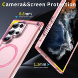 For Samsung Galaxy S24 Ultra Case - MagSafe compatible, Shock-Absorbent Protective Cover, Clear Pink | iCoverLover Australia