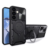 For Samsung Galaxy S24 Case - Sliding Camshield, Magnetic Holder, Protective TPU + PC Cover, Black | iCoverLover Australia