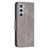 For Samsung Galaxy S24 Case - Lambskin Texture, Folio PU Leather Wallet Cover with Card Slots, Lanyard, Grey | iCoverLover Australia
