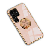 For Samsung Galaxy S23 Ultra Case Electroplating Ring Holder Cover Pink | iCoverLover Australia