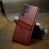 For Samsung Galaxy S22 Ultra Case Deluxe Leather Protective Cover Brown | iCoverLover Australia