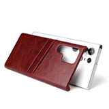 For Samsung Galaxy S22 Ultra Case Deluxe Leather Protective Cover Brown | iCoverLover Australia