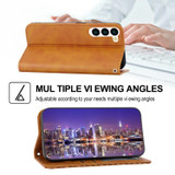 For Samsung Galaxy S23+ Plus Case, Cubic Grid PU Leather Wallet Cover, Yellow | iCoverLover Australia