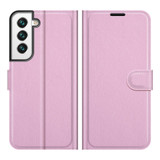 For Samsung Galaxy S22+ 5G Lychee Texture Folio Protective Case, PU Leather Wallet Cover, Pink | iCoverLover Australia