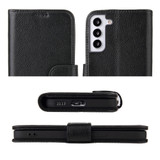 For Samsung Galaxy S22+ Plus Case iCoverLover Genuine Cow Leather Wallet Cover Black | iCoverLover Australia