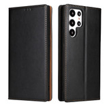 For Samsung Galaxy S22 Ultra Case Leather Flip Wallet Folio Cover Black | iCoverLover Australia