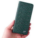 For Samsung Galaxy S22 Case Fierre Shann Crocodile Pattern Genuine Cow Leather Cover Green | iCoverLover Australia