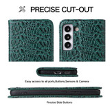 For Samsung Galaxy S22+ Plus Case Fierre Shann Crocodile Pattern Genuine Cow Leather Cover Green | iCoverLover Australia