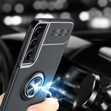 For Samsung Galaxy S22 5G Case Metal Ring Holder Protective TPU Cover, Black | iCoverLover Australia