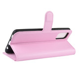 For Samsung Galaxy A71 5G Lychee Folio Protective Case, Kickstand, Wallet, Pink | iCoverLover Australia