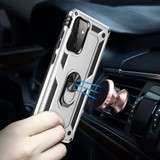 For Samsung Galaxy A72 5G/4G Shockproof TPU + PC Protective Case ,Ring Holder, Silver | iCoverLover Australia