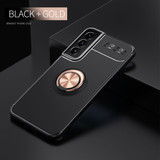 For Samsung Galaxy S22+ 5G Case Metal Ring Holder Protective TPU Cover, Black+Rose Gold | iCoverLover Australia
