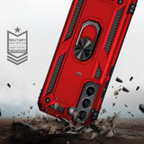 For Samsung Galaxy S22 5G Case Shockproof TPU + PC Protective Cover, Ring Holder, Red | iCoverLover Australia
