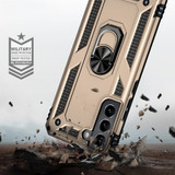 For Samsung Galaxy S22+ 5G Case Shockproof TPU + PC Protective Cover, Ring Holder, Gold | iCoverLover Australia