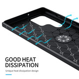 For Samsung Galaxy S22 Ultra 5G Case Metal Ring Holder Protective TPU Cover, Black+Rose Gold | iCoverLover Australia