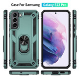 For Samsung Galaxy S22+ 5G Case Shockproof TPU + PC Protective Cover, Ring Holder, Dark Green | iCoverLover Australia