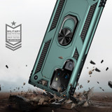 For Samsung Galaxy S22 Ultra 5G Case Shockproof TPU + PC Protective Cover, Ring Holder, Dark Green | iCoverLover Australia