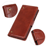 For Samsung Galaxy S22 Ultra 5G Copper Buckle Folio PU Leather Case, Wallet Cover, Brown | iCoverLover Australia