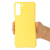 For Samsung Galaxy S21 Case, Solid Color Liquid Silicone Shockproof Full Coverage Cover, Yellow | iCoverLover Australia