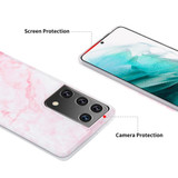 For Samsung Galaxy S21 Ultra Case, TPU Glossy Marble Pattern Protective Cover, Light Pink | iCoverLover Australia