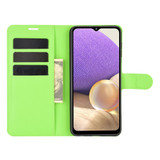 For Samsung Galaxy A32 5G Lychee Folio Protective Case, Kickstand, Wallet, Green | iCoverLover Australia