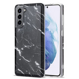 For Samsung Galaxy S21+ Plus Case, TPU Glossy Marble Pattern Protective Cover, Black | iCoverLover Australia
