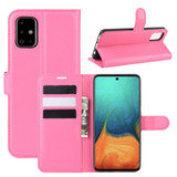 For Samsung Galaxy A71 4G Lychee Folio Protective Case, Kickstand, Wallet, Rose red | iCoverLover Australia
