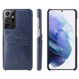 For Samsung Galaxy S21 Ultra Case Deluxe Leather Protective Cover Blue | iCoverLover Australia