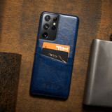For Samsung Galaxy S21 Ultra Case Deluxe Leather Protective Cover Blue | iCoverLover Australia